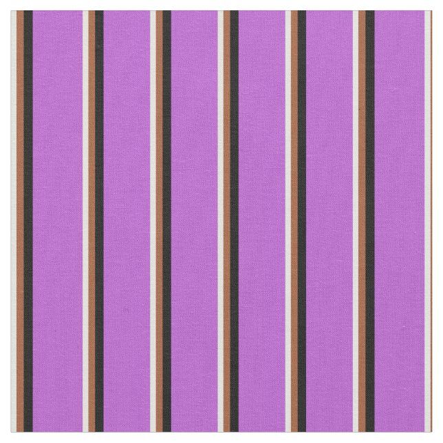 Light Cyan, Sienna, Black, and Orchid Pattern Fabric (Close Up)