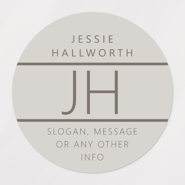 Light & Dark Beige Modern Monogrammed Waterproof (Design 1)