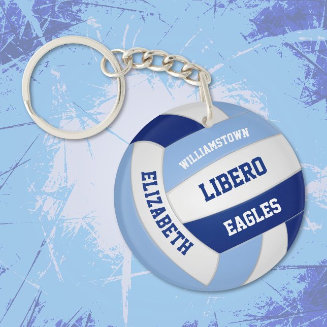 Light dark blue team colours volleyball gifts  key ring (Creator Uploaded)
