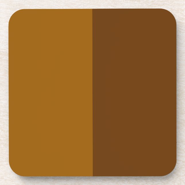 Light Dark Brown Part Half Sides Design Coaster (Front)