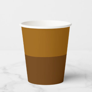 Light Dark Brown Part Half Sides Design Paper Cups