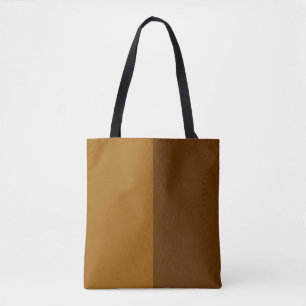 Light Dark Brown Part Half Sides Design Tote Bag