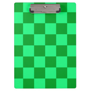 Light Dark Green Chequered Design Clipboard