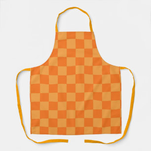 Light Dark Orange Chequered Design Apron