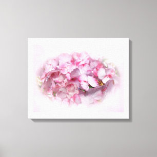 Light & Dark Pink Hydrangea Flowers Canvas Print