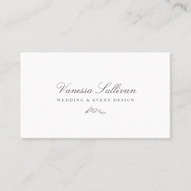 Light Delicate Floral Accent Wedding Style Business Card (Front)