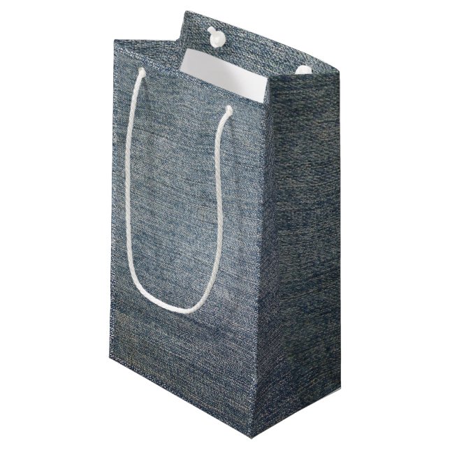 Light Denim Small Gift Bag (Front Angled)