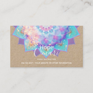 Light Devotion Mandala Kraft Business Card