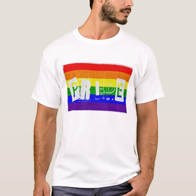Light Distressed Patch Gay Pride Flag Rainbow Flag T-Shirt (Front)