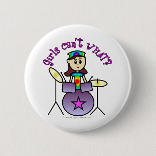 Light Drummer Girl 6 Cm Round Badge