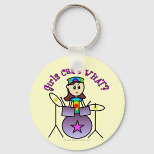 Light Drummer Girl Key Ring