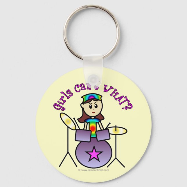 Light Drummer Girl Key Ring (Front)