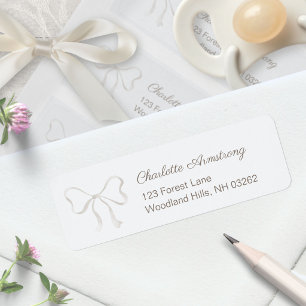 Light Dusty Blue Baby Shower Bow Return Address