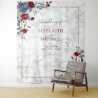 Light Dusty Blue Burgundy Floral Gold Wedding