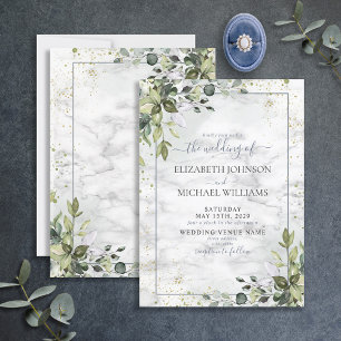 Light Dusty Blue Eucalyptus Greenery Succulent Invitation