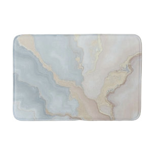 Light Dusty Blue Gray Beige Cream Abstract Bath Mat