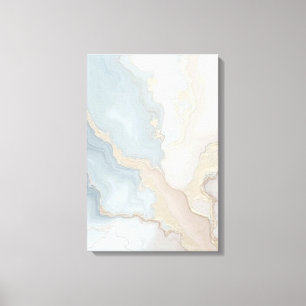 Light Dusty Blue Gray Beige Cream Abstract Canvas Print