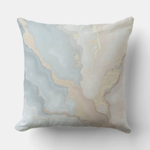 Light Dusty Blue Grey Beige Cream Abstract Cushion