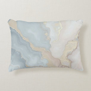 Light Dusty Blue Grey Beige Cream Abstract Decorative Cushion