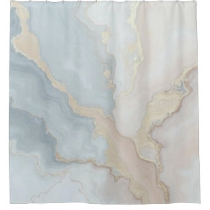 Light Dusty Blue Grey Beige Cream Abstract Shower Curtain