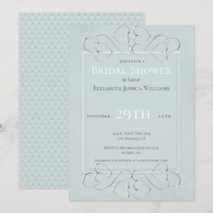 Light Dusty Blue Romantic Bridal Shower Invitation