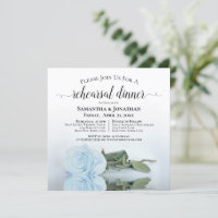 Light Dusty Blue Rose Wedding Rehearsal & Dinner