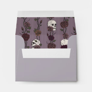 Light Dusty Plum Gothic Floral RSVP Pre-Printed Envelope