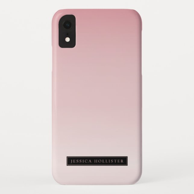 Light Dusty Rose Ombre Gradient & Your Name Case-Mate iPhone Case (Back)