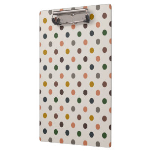 Light Earth Tone Woodlands Polka Dots Design Clipboard
