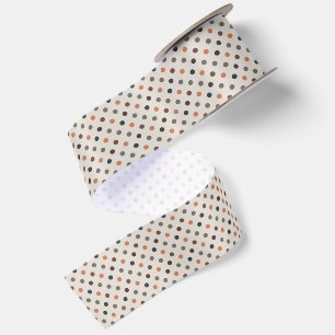 Light Earth Tone Woodlands Polka Dots Design Satin Ribbon