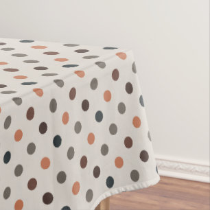 Light Earth Tone Woodlands Polka Dots Design Tablecloth