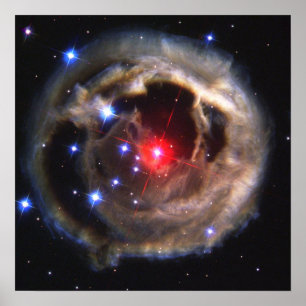 Light Echoes From Red Supergiant Star V838 Monocer Poster