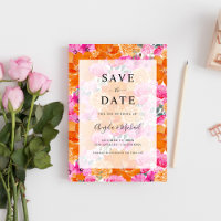 Light Faded Pink Orange Bright Garden Wedding