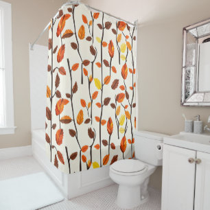 Light Fall Leaves Pattern Shower Curtain