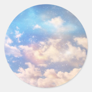 Light Fantasy Clouds Classic Round Sticker