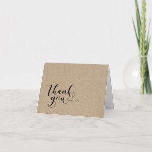 Light Faux Kraft Paper Style SimpleThank You 2 Thank You Card