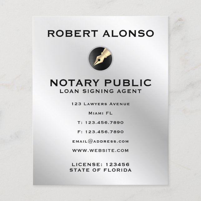 Light faux metallic texture surface with logo flyer (Front)