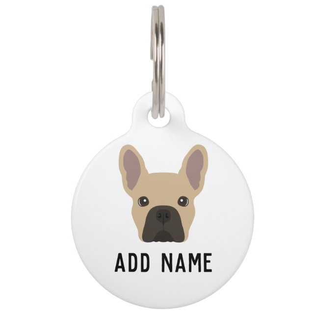Light Fawn French Bulldog Pet Tag (Front)