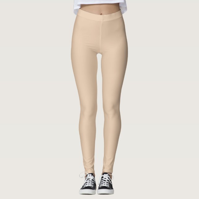 Light Fawn Solid Colour Leggings (Front)
