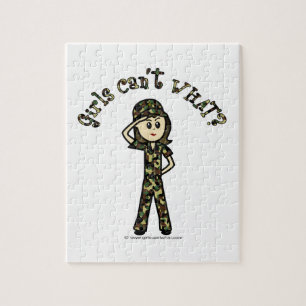 Light Female Army Girl Jigsaw Puzzle