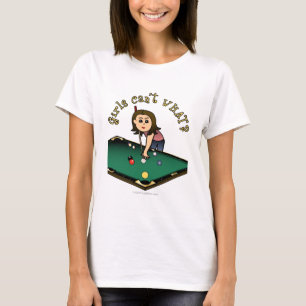 Light Female Billiards Player T-Shirt