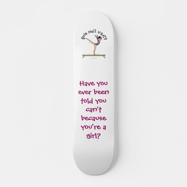 Light Female Gymnast on Balance Beam Skateboard (Front)
