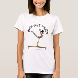 Light Female Gymnast on Balance Beam T-Shirt