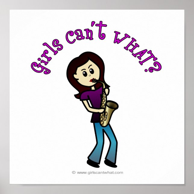 Light Female Saxophone Player Poster (Front)
