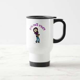 Light Female Saxophone Player Travel Mug