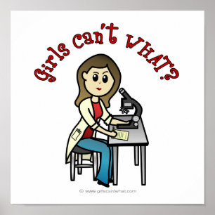 Light Female Scientist Poster