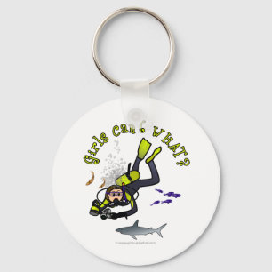 Light Female Scuba Diver Key Ring