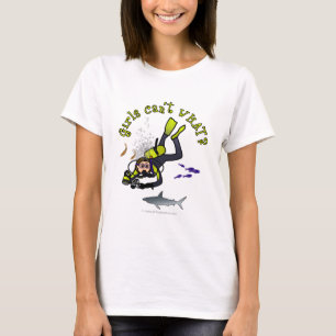 Light Female Scuba Diver T-Shirt