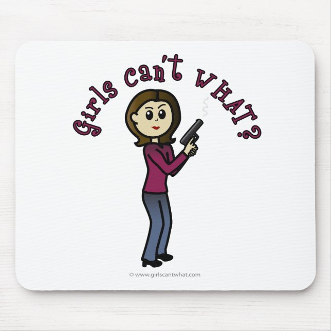 Light Female Sharpshooter Mouse Mat (Front)