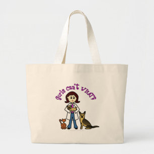 Light Female Veterinarian Large Tote Bag